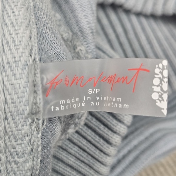 FP Movement Women Sweatshirt S/P Light Blue So Fly Henley Snap Button - Picture 3 of 10